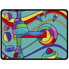 Abstract Machine Double Sided Fleece Blanket (large)  by Valentinaart