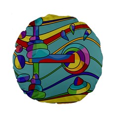 Abstract Machine Standard 15  Premium Flano Round Cushions