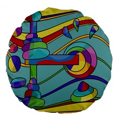 Abstract Machine Large 18  Premium Flano Round Cushions