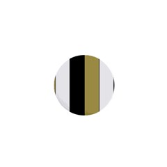 Black Brown Gold White Stripes Elegant Festive Stripe Pattern 1  Mini Buttons