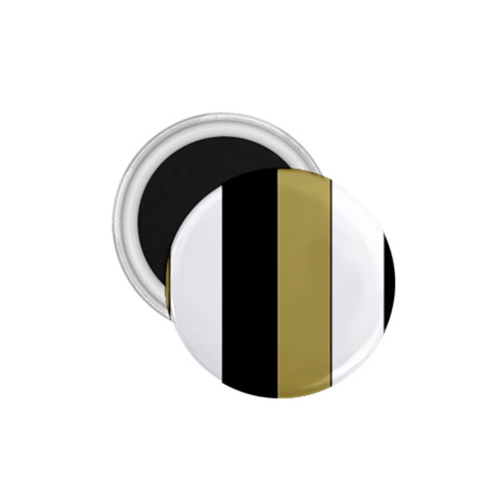 Black Brown Gold White Stripes Elegant Festive Stripe Pattern 1.75  Magnets