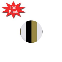 Black Brown Gold White Stripes Elegant Festive Stripe Pattern 1  Mini Buttons (100 Pack) 