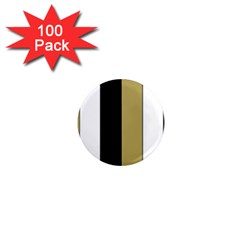 Black Brown Gold White Stripes Elegant Festive Stripe Pattern 1  Mini Magnets (100 Pack) 