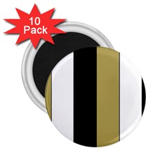 Black Brown Gold White Stripes Elegant Festive Stripe Pattern 2 25  Magnets (10 Pack) 