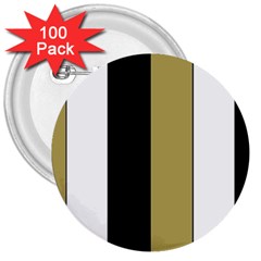 Black Brown Gold White Stripes Elegant Festive Stripe Pattern 3  Buttons (100 Pack) 