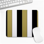 Black Brown Gold White Stripes Elegant Festive Stripe Pattern Large Mousepads Front