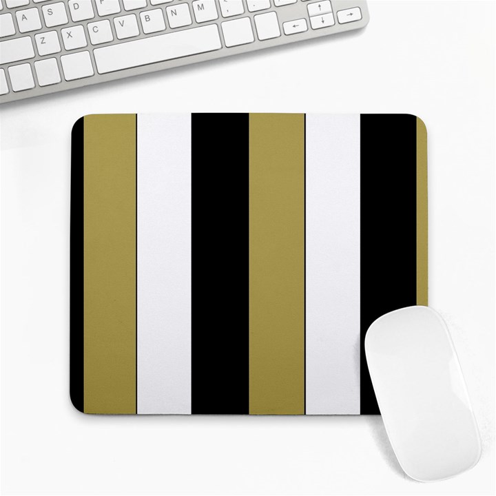 Black Brown Gold White Stripes Elegant Festive Stripe Pattern Large Mousepads