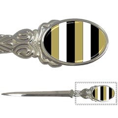 Black Brown Gold White Stripes Elegant Festive Stripe Pattern Letter Openers