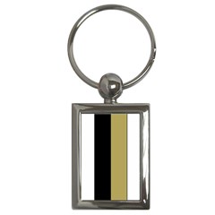 Black Brown Gold White Stripes Elegant Festive Stripe Pattern Key Chains (rectangle) 