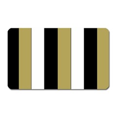 Black Brown Gold White Stripes Elegant Festive Stripe Pattern Magnet (rectangular) by yoursparklingshop