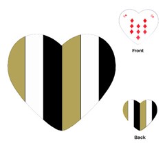 Black Brown Gold White Stripes Elegant Festive Stripe Pattern Playing Cards (heart) 