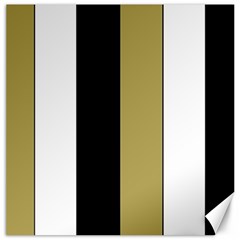 Black Brown Gold White Stripes Elegant Festive Stripe Pattern Canvas 16  X 16  