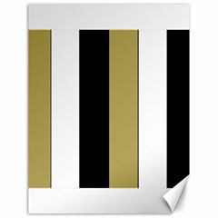 Black Brown Gold White Stripes Elegant Festive Stripe Pattern Canvas 18  X 24  