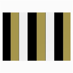 Black Brown Gold White Stripes Elegant Festive Stripe Pattern Large Glasses Cloth (2-side)