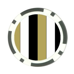 Black Brown Gold White Stripes Elegant Festive Stripe Pattern Poker Chip Card Guards by yoursparklingshop