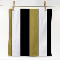 Black Brown Gold White Stripes Elegant Festive Stripe Pattern Face Towel by yoursparklingshop