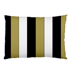 Black Brown Gold White Stripes Elegant Festive Stripe Pattern Pillow Case