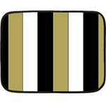 Black Brown Gold White Stripes Elegant Festive Stripe Pattern Fleece Blanket (Mini) 35 x27  Blanket