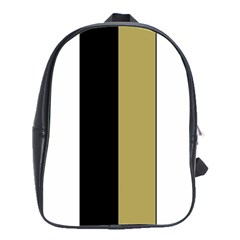 Black Brown Gold White Stripes Elegant Festive Stripe Pattern School Bags(large) 