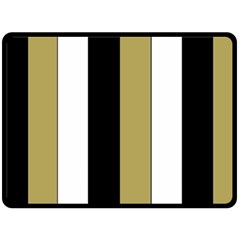 Black Brown Gold White Stripes Elegant Festive Stripe Pattern Fleece Blanket (large)  by yoursparklingshop