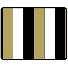 Black Brown Gold White Stripes Elegant Festive Stripe Pattern Fleece Blanket (medium)  by yoursparklingshop