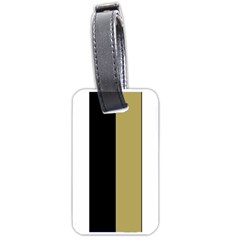 Black Brown Gold White Stripes Elegant Festive Stripe Pattern Luggage Tags (one Side)  by yoursparklingshop