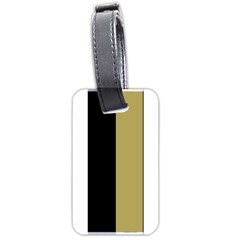 Black Brown Gold White Stripes Elegant Festive Stripe Pattern Luggage Tags (two Sides) by yoursparklingshop