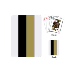 Black Brown Gold White Stripes Elegant Festive Stripe Pattern Playing Cards (mini) 