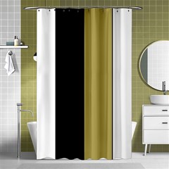 Black Brown Gold White Stripes Elegant Festive Stripe Pattern Shower Curtain 48  X 72  (small) 