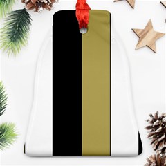 Black Brown Gold White Stripes Elegant Festive Stripe Pattern Ornament (bell)  by yoursparklingshop