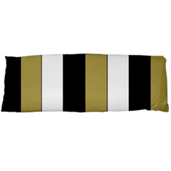 Black Brown Gold White Stripes Elegant Festive Stripe Pattern Body Pillow Case (dakimakura) by yoursparklingshop