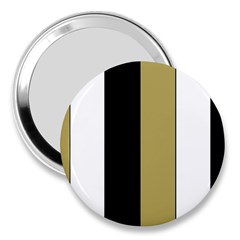 Black Brown Gold White Stripes Elegant Festive Stripe Pattern 3  Handbag Mirrors