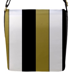 Black Brown Gold White Stripes Elegant Festive Stripe Pattern Flap Messenger Bag (s) by yoursparklingshop