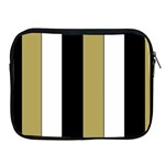 Black Brown Gold White Stripes Elegant Festive Stripe Pattern Apple iPad 2/3/4 Zipper Cases Front