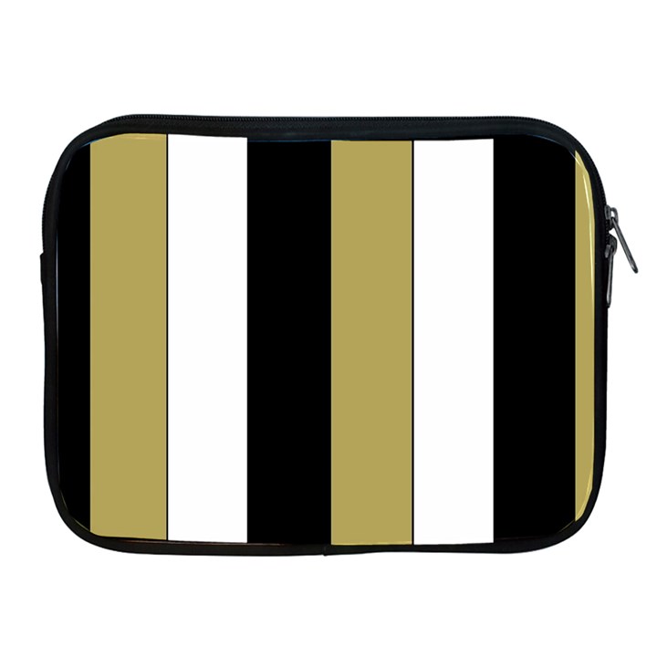 Black Brown Gold White Stripes Elegant Festive Stripe Pattern Apple iPad 2/3/4 Zipper Cases