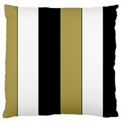 Black Brown Gold White Stripes Elegant Festive Stripe Pattern Large Flano Cushion Case (two Sides) by yoursparklingshop