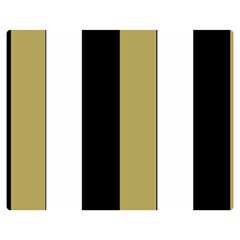 Black Brown Gold White Stripes Elegant Festive Stripe Pattern Double Sided Flano Blanket (medium)  by yoursparklingshop