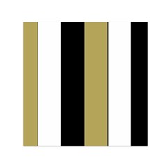 Black Brown Gold White Stripes Elegant Festive Stripe Pattern Small Satin Scarf (square) by yoursparklingshop