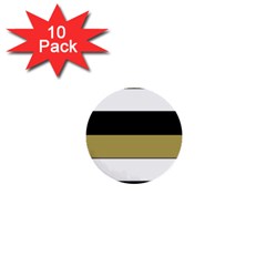 Black Brown Gold White Horizontal Stripes Elegant 8000 Sv Festive Stripe 1  Mini Buttons (10 Pack) 