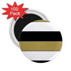 Black Brown Gold White Horizontal Stripes Elegant 8000 Sv Festive Stripe 2 25  Magnets (100 Pack) 