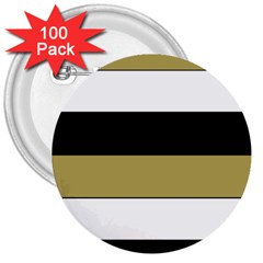 Black Brown Gold White Horizontal Stripes Elegant 8000 Sv Festive Stripe 3  Buttons (100 Pack)  by yoursparklingshop