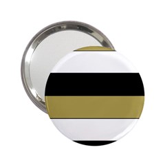 Black Brown Gold White Horizontal Stripes Elegant 8000 Sv Festive Stripe 2 25  Handbag Mirrors by yoursparklingshop