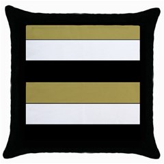 Black Brown Gold White Horizontal Stripes Elegant 8000 Sv Festive Stripe Throw Pillow Case (black)