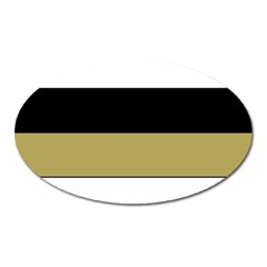 Black Brown Gold White Horizontal Stripes Elegant 8000 Sv Festive Stripe Oval Magnet by yoursparklingshop