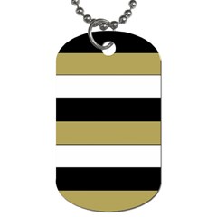 Black Brown Gold White Horizontal Stripes Elegant 8000 Sv Festive Stripe Dog Tag (one Side) by yoursparklingshop