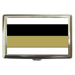 Black Brown Gold White Horizontal Stripes Elegant 8000 Sv Festive Stripe Cigarette Money Cases by yoursparklingshop