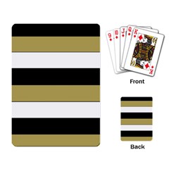 Black Brown Gold White Horizontal Stripes Elegant 8000 Sv Festive Stripe Playing Card by yoursparklingshop