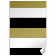 Black Brown Gold White Horizontal Stripes Elegant 8000 Sv Festive Stripe Canvas 12  X 18  