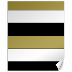 Black Brown Gold White Horizontal Stripes Elegant 8000 Sv Festive Stripe Canvas 16  X 20   by yoursparklingshop