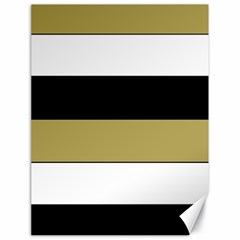 Black Brown Gold White Horizontal Stripes Elegant 8000 Sv Festive Stripe Canvas 18  X 24   by yoursparklingshop